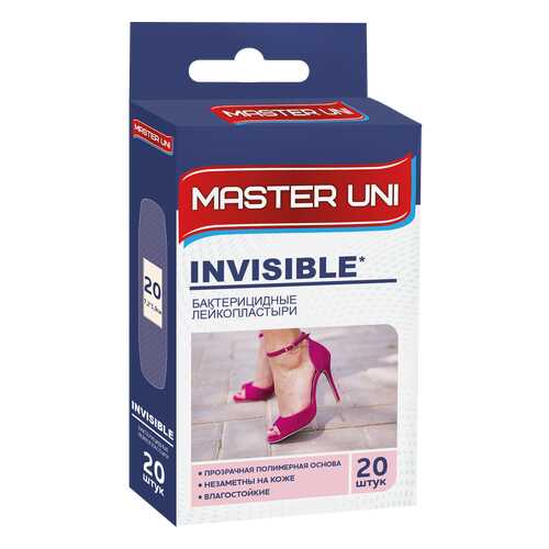 Пластырь Master Uni Invisible бактерицидный на прозрачной полимерной основе 20 шт. в Ригла