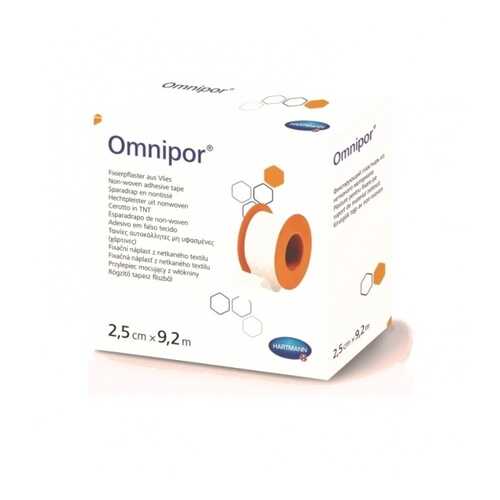 Пластырь Omnipor фиксирующий из нетканого для чувствительной кожи 2,5 см х 9,2 м в Ригла