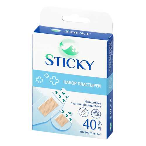 Пластырь Sticky влагостойкий невидимый набор 40 шт. в Ригла