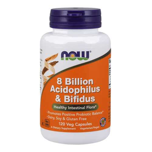 Для пищеварения NOW 8 Billion Acidophilus&Bifidus 120 капсул в Ригла