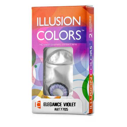 Контактные линзы ILLUSION colors Elegance 2 линзы -1.0D violet фиолетовый в Ригла