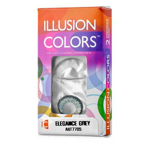 Контактные линзы ILLUSION colors Elegance 2 линзы -2.0D grey серый в Ригла