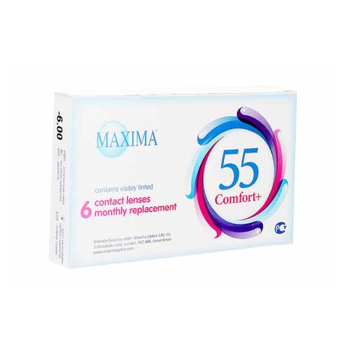 Контактные линзы Maxima 55 Comfort Plus 6 линз R 8,6 -0,75 в Ригла