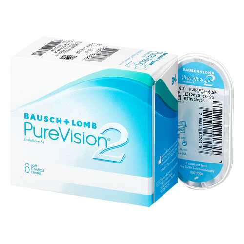 Контактные линзы PureVision 2 6 линз -4,00 в Ригла