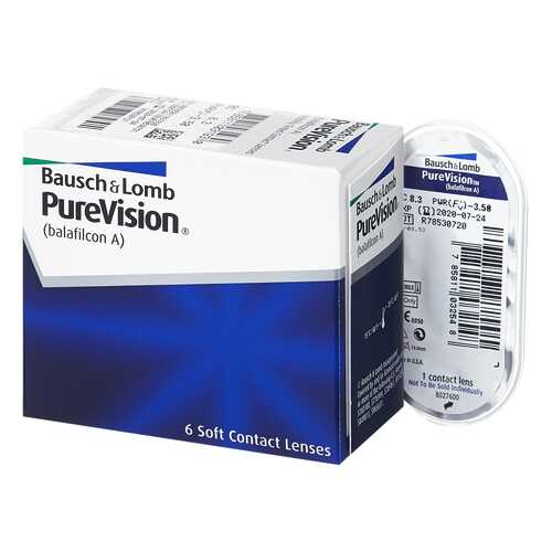 Контактные линзы PureVision 6 линз R 8,6 +4,00 в Ригла