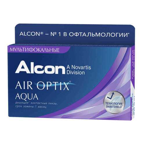 Контактные линзы Air Optix Aqua Multifocal 3 линзы high -0,50 в Ригла