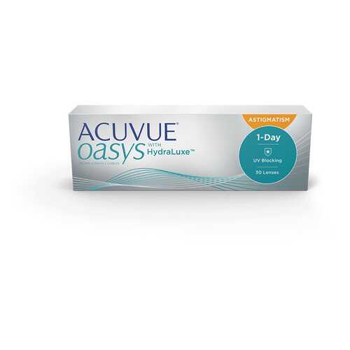 Контактные линзы Acuvue Oasys 1-Day with HydraLuxe for Astigmatism 30 линз +0,75/-0,75/20 в Ригла