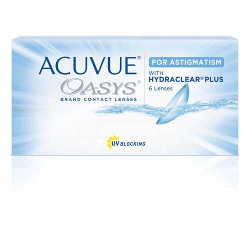 Контактные линзы Acuvue Oasys for Astigmatism with Hydraclear Plus 6 линз -0,25/-2,25/70 в Ригла