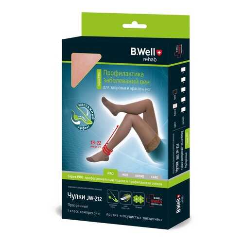 Компрессионные чулки (1 класс, 18-22 мм рт. ст.), №3, черные B.Well rehab JW-212 в Ригла