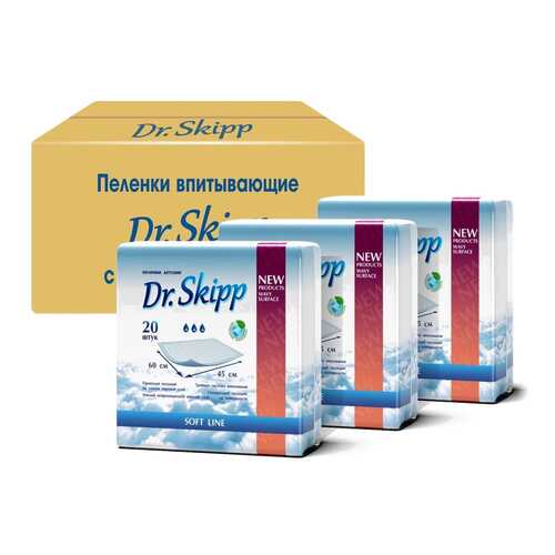 Пеленки гигиенические Dr.Skipp супервпитывающие одноразовые 45x60, 60 шт. в Ригла