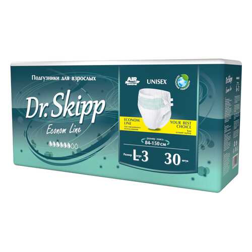 Подгузники для взрослых Dr. Skipp Econom Line размер М 30 шт. в Ригла