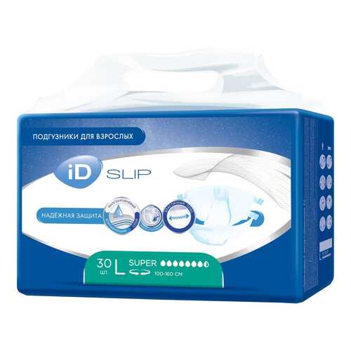 Подгузники для взрослых iD SLIP L 30 шт,/3 в Ригла