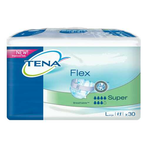 Подгузники для взрослых с поясом, L, 30 шт. Tena Flex Super в Ригла