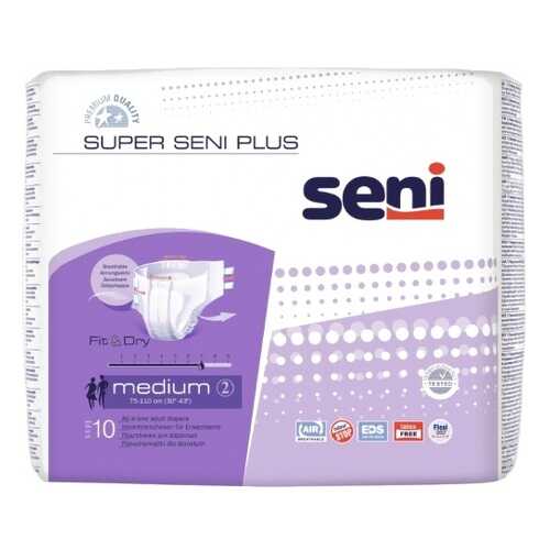 Подгузники для взрослых SENI Super Seni Plus Medium, 10 шт (ME10-A02) в Ригла