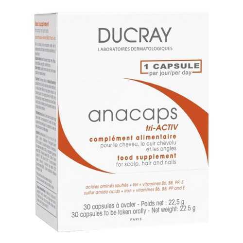 Для волос и кожи головы Ducray Аnacaps Tri-Activ Food Supplement 30 капсул в Ригла
